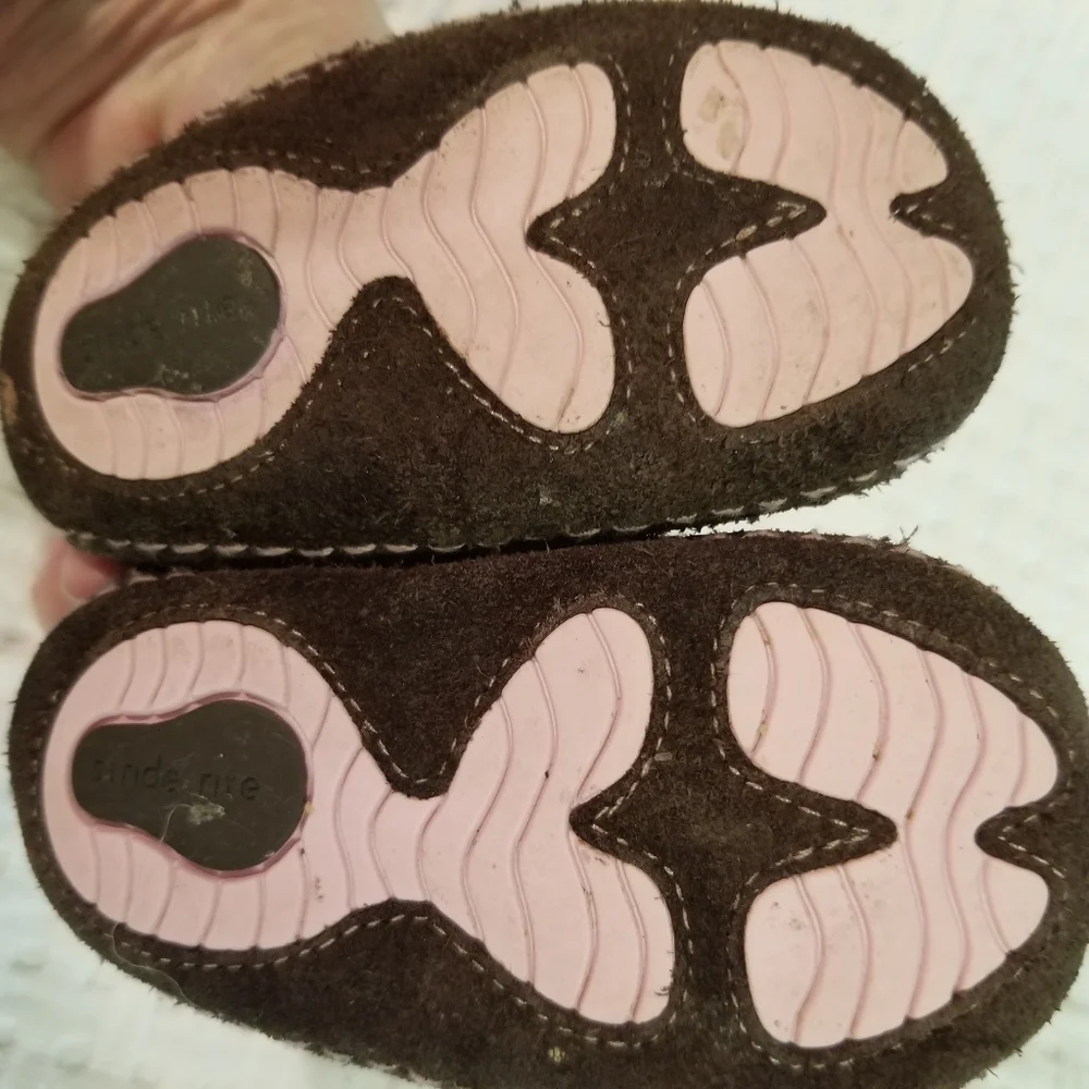 Stride Rite First Walkers Brown Flower Shoes